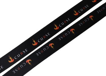 Bepsoke printed lanyard close up.