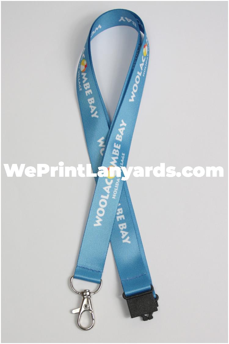 holiday tourism blue logo printed camping lanyard