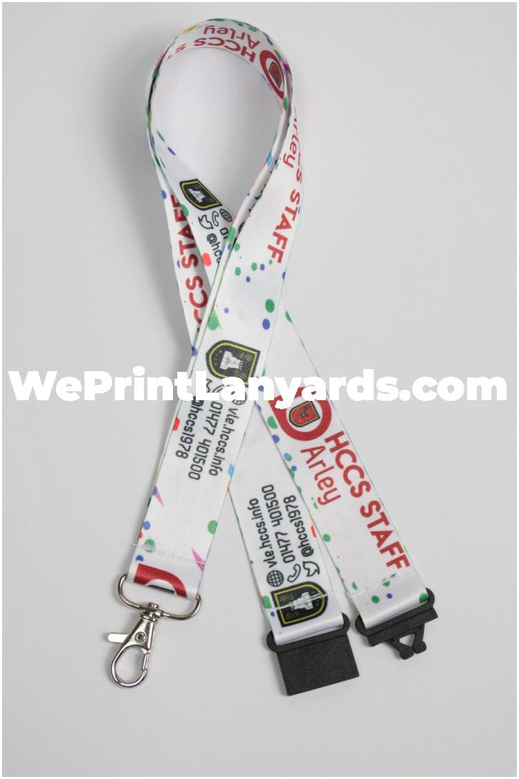 White spotty school lanyard