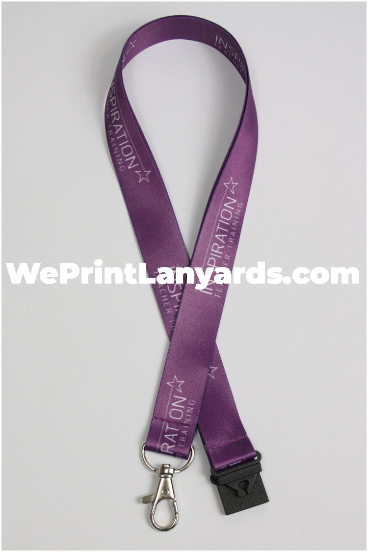 Purple logo school academy lanyards