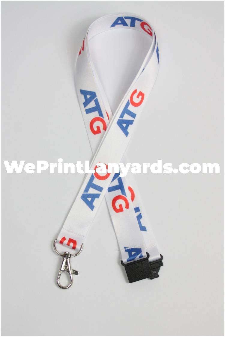 White branded logo lanyard