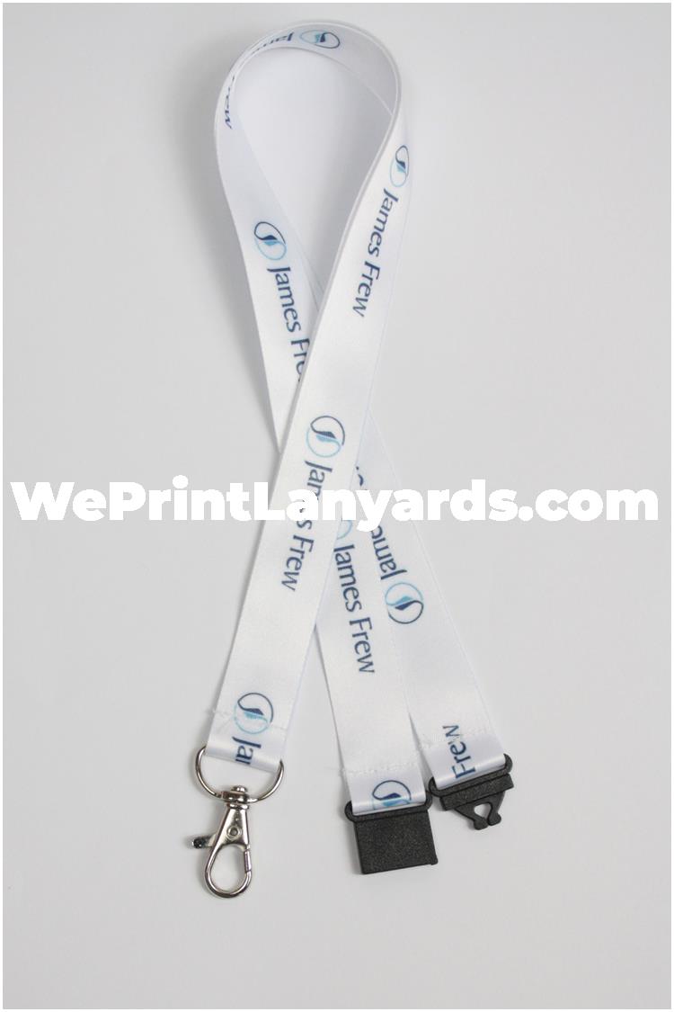 White custom printed lanyard with logo