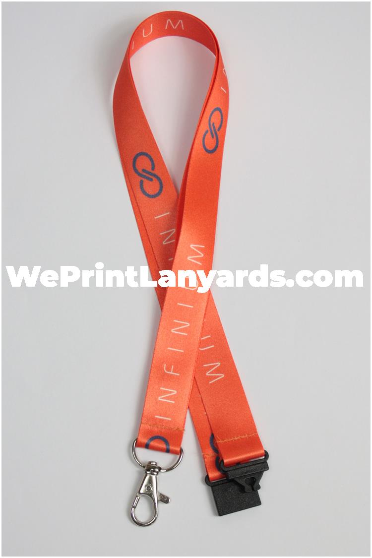 Orange business logo printed lanyard