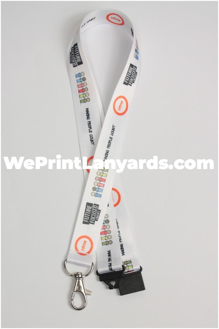 White bespoke branded event lanyard