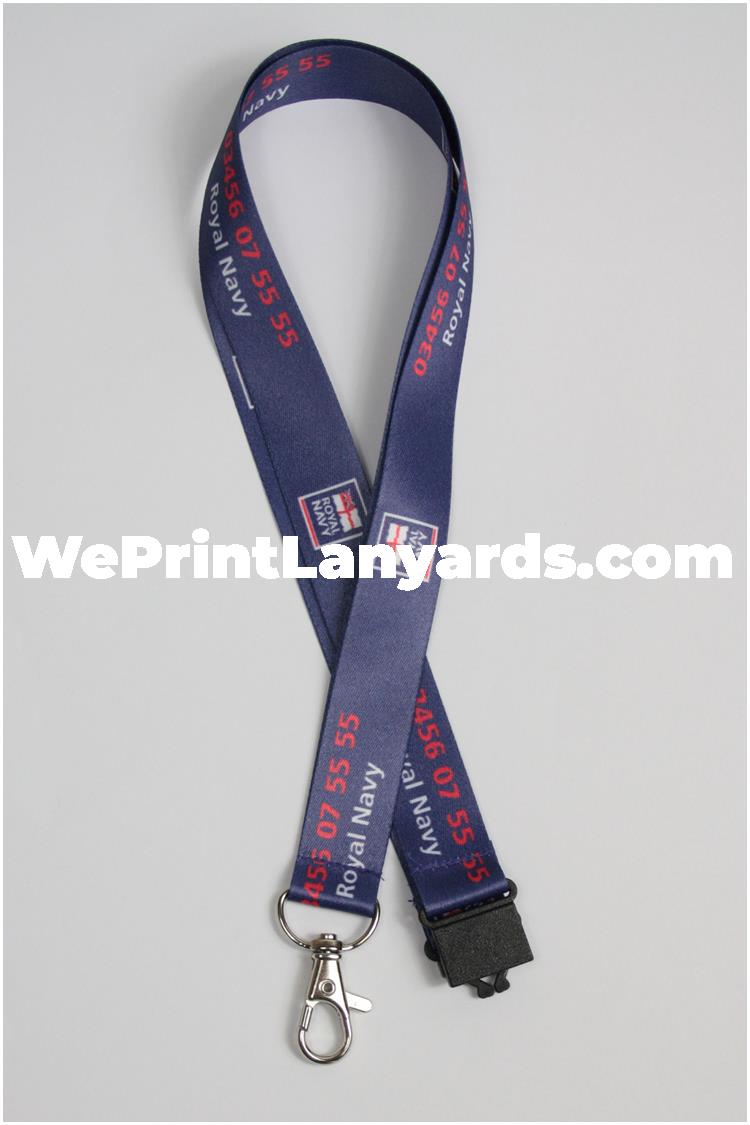 navy blue security forces custom printed lanyard