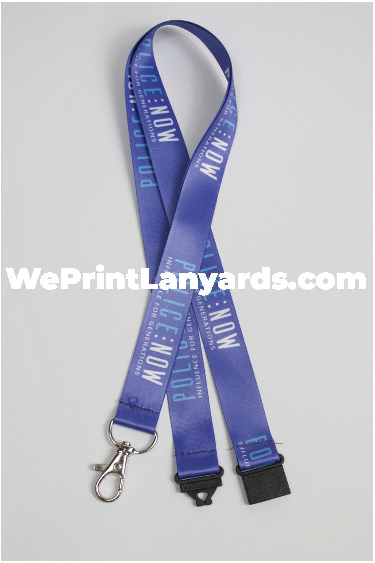 Blue police security lanyard